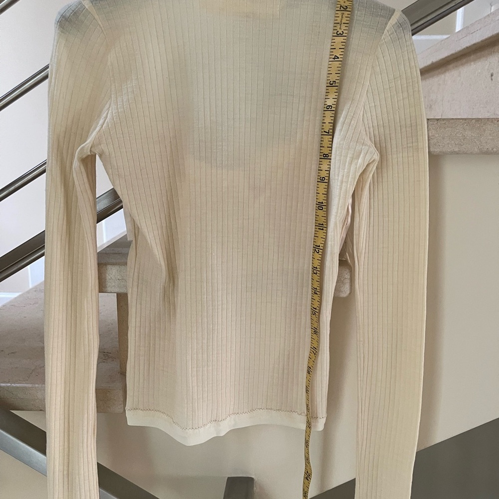 Cream long sleeve Lace knit bra style Top - Picture 9 of 12